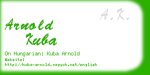 arnold kuba business card